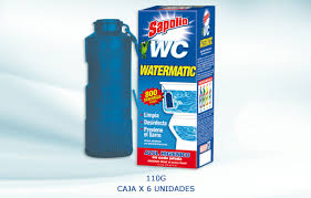 Presentación:
* Botella de 110 Grs.
* Caja de 06 Botellas de 110 Grs.
Presentación:
Dispensador automático de azul o verde higiénico para el tanque del WC. Limpia, desinfecta, previene el sarro y da color higiénico hasta por 800 descargas, evidenciando el esmerado cuidado que se brinda al inodoro.
Presentación:
* Botella de 110 Grs.
* Caja de 06 Botellas de 110 Grs.
Presentación:
Dispensador automático de azul o verde higiénico para el tanque del WC. Limpia, desinfecta, previene el sarro y da color higiénico hasta por 800 descargas, evidenciando el esmerado cuidado que se brinda al inodoro.