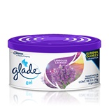 Presentación: * Pote de 70 Grs. * Caja de 30 Potes de 70 grs. * Campos de Lavanda Descripción: Glade® Gel es un desodorante y aromatizante de ambientes con tecnologÃa exclusiva que brinda una fragancia prolongada y elimina los olores de nuestros hogares, oficinas, autos, y mucho más. Su soporte ajustable te permite controlar fácilmente el nivel de fragancia para adecuarlo perfectamente a cualquier ambiente pequeño o mediano que elijas. Presentación: * Pote de 70 Grs. * Caja de 30 Potes de 70 grs. * Campos de Lavanda Descripción: Glade® Gel es un desodorante y aromatizante de ambientes con tecnologÃa exclusiva que brinda una fragancia prolongada y elimina los olores de nuestros hogares, oficinas, autos, y mucho más. Su soporte ajustable te permite controlar fácilmente el nivel de fragancia para adecuarlo perfectamente a cualquier ambiente pequeño o mediano que elijas.