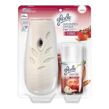 Presentación: * Dispensador + Aromatizante de 270 cm * Caja de 04 unidades. * Manzana y Canela. Descripción: El aromatizante de ambientes automático Glade® funciona con baterÃas y libera fragancia automáticamente. Además, tiene un botón de rocÃo que brinda más control con una descarga instantánea de fragancia. Presentación: * Dispensador + Aromatizante de 270 cm * Caja de 04 unidades. * Manzana y Canela. Descripción: El aromatizante de ambientes automático Glade® funciona con baterÃas y libera fragancia automáticamente. Además, tiene un botón de rocÃo que brinda más control con una descarga instantánea de fragancia.