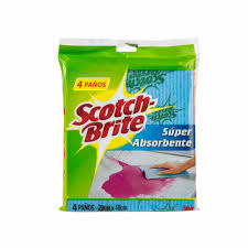 Presentación: * Paquete por 4 Esponjas 18x20 Descripción: El paño Súper Absorbente de Scotch Brite ® te ayudará a recoger todo tipo de lÃquidos derramados. Ideal para la limpieza de todo tipo de superficies en tu cocina, baños y lavanderÃa. Absorbe hasta 10 veces su peso. No se deshace, No raya superficies .Fácil de limpiar y secar. Presentación: * Paquete por 4 Esponjas 18x20 Descripción: El paño Súper Absorbente de Scotch Brite ® te ayudará a recoger todo tipo de lÃquidos derramados. Ideal para la limpieza de todo tipo de superficies en tu cocina, baños y lavanderÃa. Absorbe hasta 10 veces su peso. No se deshace, No raya superficies .Fácil de limpiar y secar.